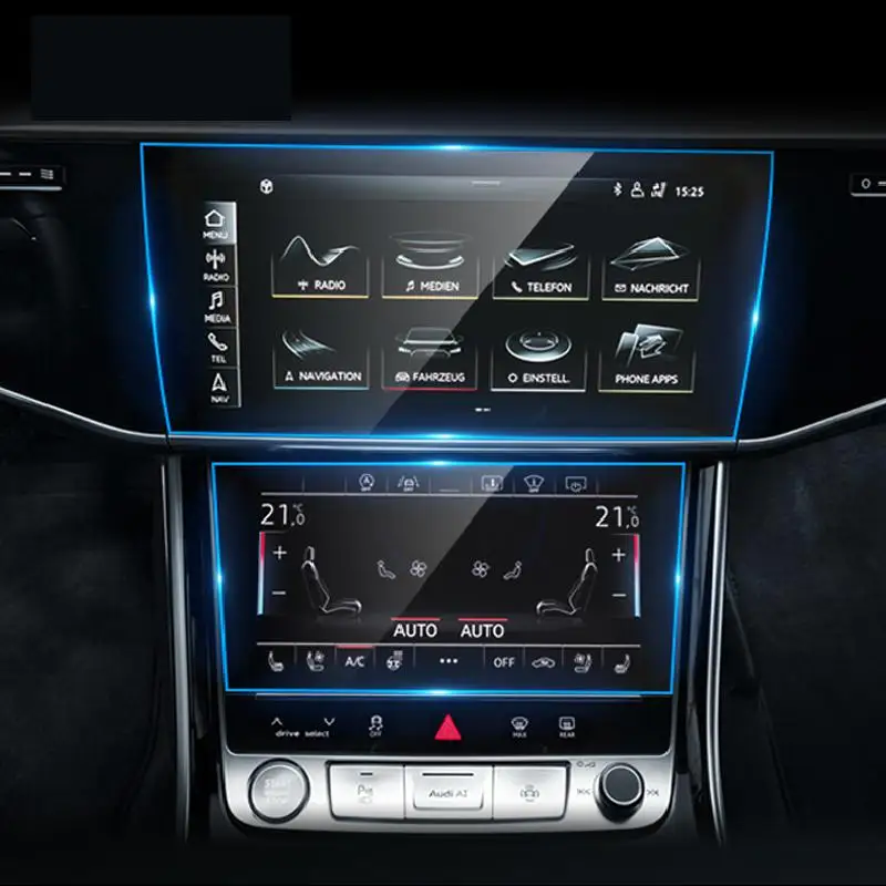 

For Audi A8 S8 2018-2023 Car GPS navigation film LCD screen Tempered glass protective film Anti-scratch Film Accessories 2PCS