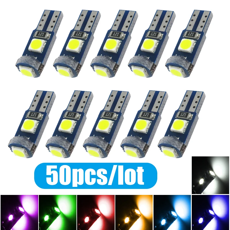 

50pcs T5 18 37 70 73 74 79 86 Super Bright 3 SMD 3030 LED Car Dashboard Warming Indicator Wedge Light Bulb Auto Instrument Lamp