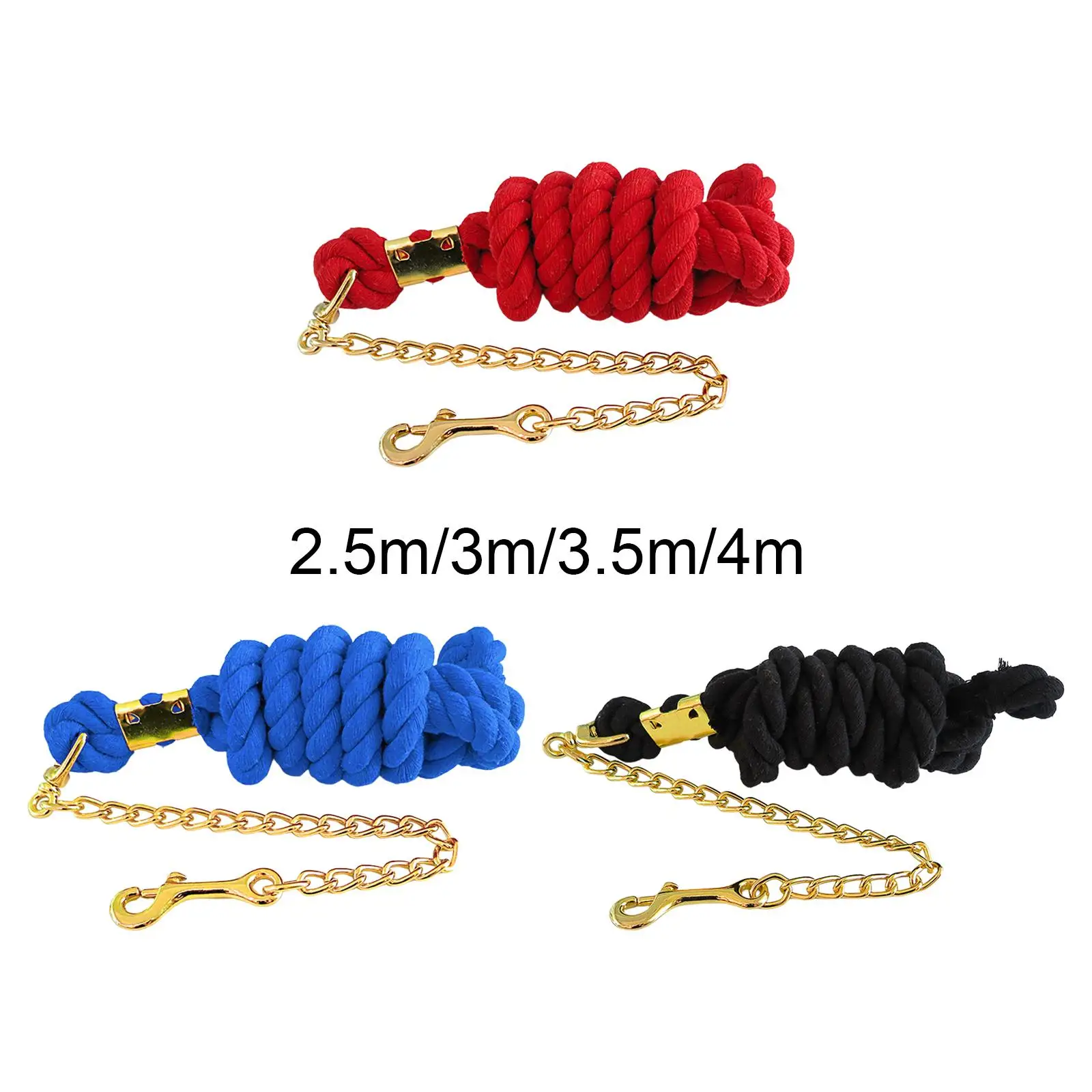 

Braided Leading Rope with Chain Equestrian Rein Racing Halters