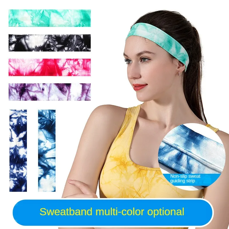 

Fitness Yoga Sweat-absorbing Band Silicone Anti-slip and Anti-sweat Headband Sports Tie Dye Hair Band Sweatband Tenis Feminino