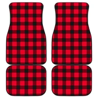 red buffalo plaid car floor mats set of 4 front and back or set of 2 front only cute car accessories