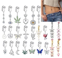 faux fake belly butterfly fake belly piercing leaves clip on umbilical navel fake belly button piercing cartilage earrings clip
