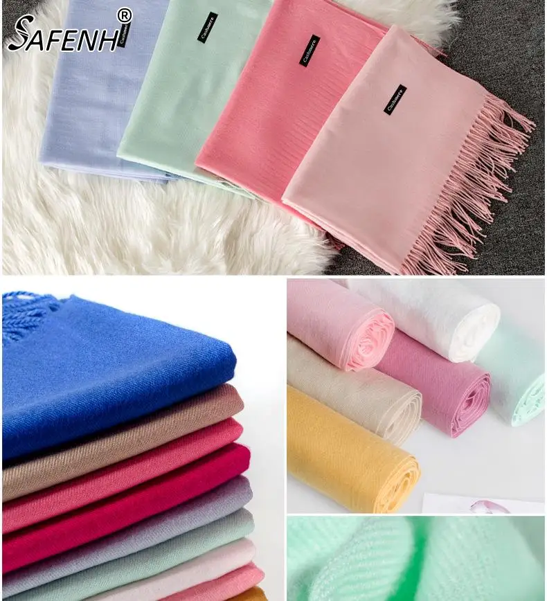 

Fashion Solid Color 2022 Women Scarf Winter Hijabs Tassels Hijab Head Wraps Femme Thin Autumn Winter Tassel Scarves Bandana