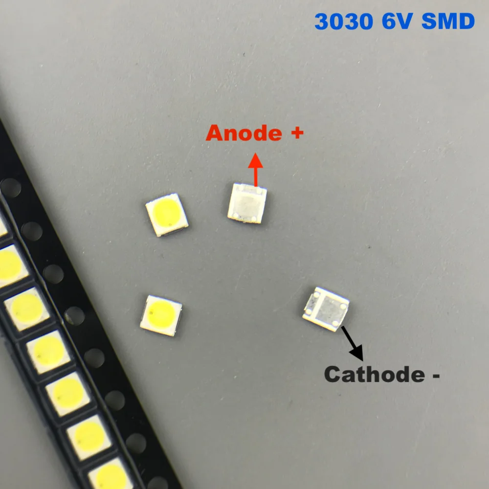 

100pcs 3030 2W SMD Original FOR LEXTAR LED 3030 lamp beads 1.8W 97-100LM LCD TV Backlight Lamp beads 6V cool white EMC tv