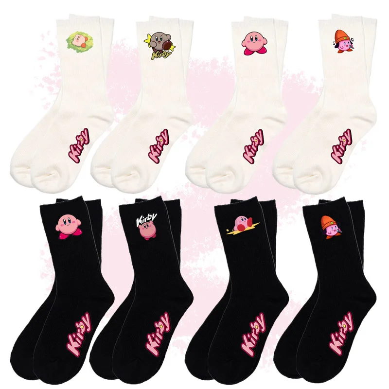 

Длинные вязаные носки с мультяшным аниме, звезды, куклы Кирби, принт, кавайные всесезонные Повседневные Дышащие хлопковые носки Aldult