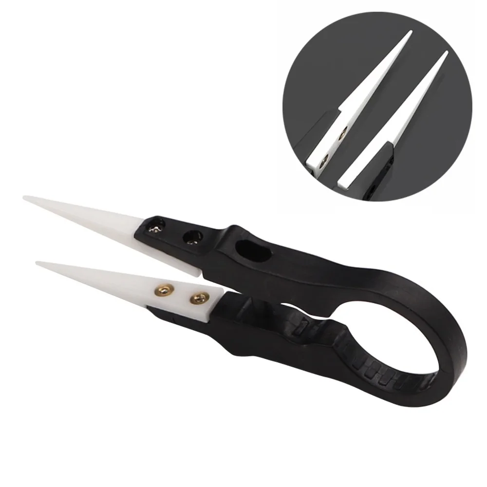 

High Quality Stainless Steel Ceramic Tweezers Heat Resistant Non Conductive Ceramic Pointed Tip DIY Tools Hot Selling