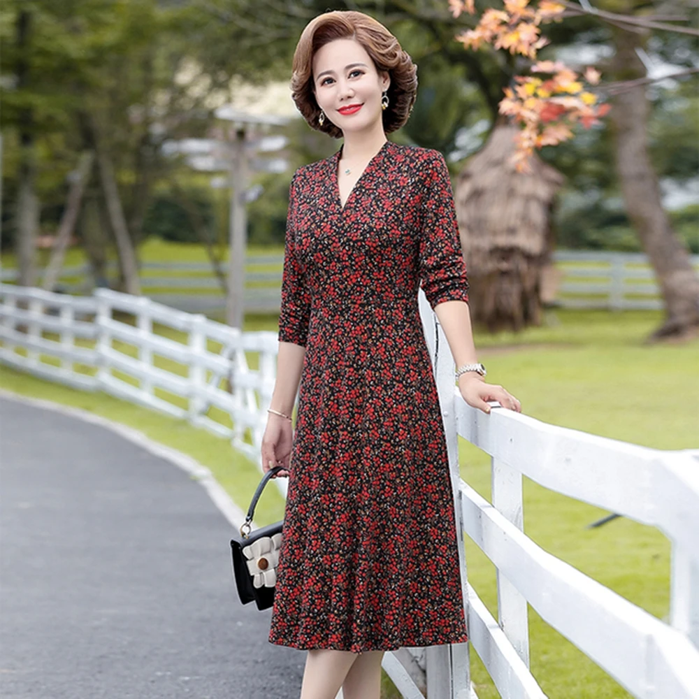 

Новинка 2022, модные повседневные Элегантные платья, женское платье, длинная Повседневная Женская одежда с цветочным принтом на осень и зиму