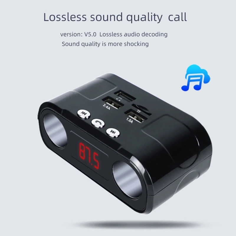 

FM-передатчик Bluetooth-совместимый адаптер 5,0 для автомобильного шумоподавления музыкальный приемник 12-24 в прикуриватель