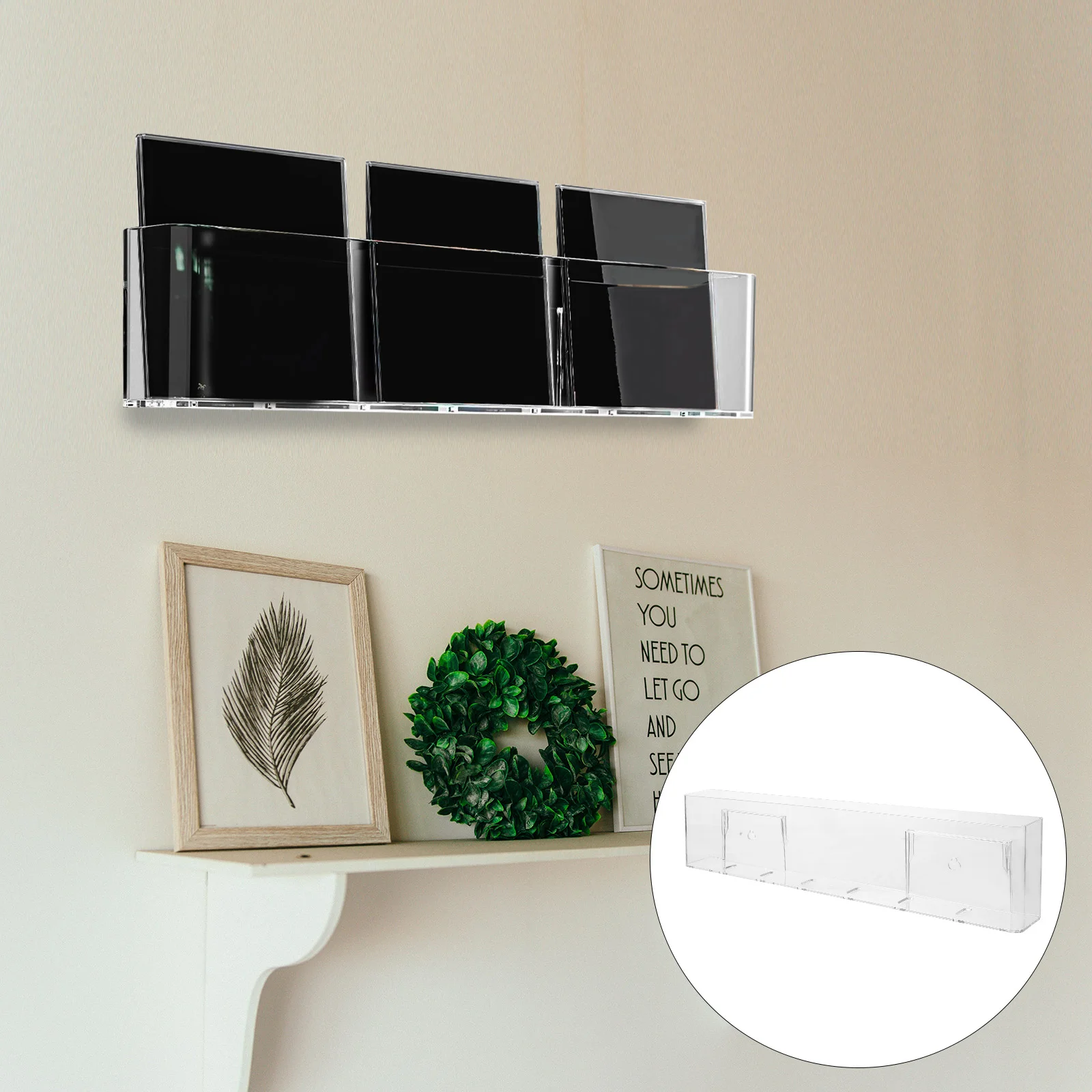 

Acrylic DVD Stand Rack Tabletop CD Storage Racks Card Holder Decorative DIY Exquisite DVDs Display