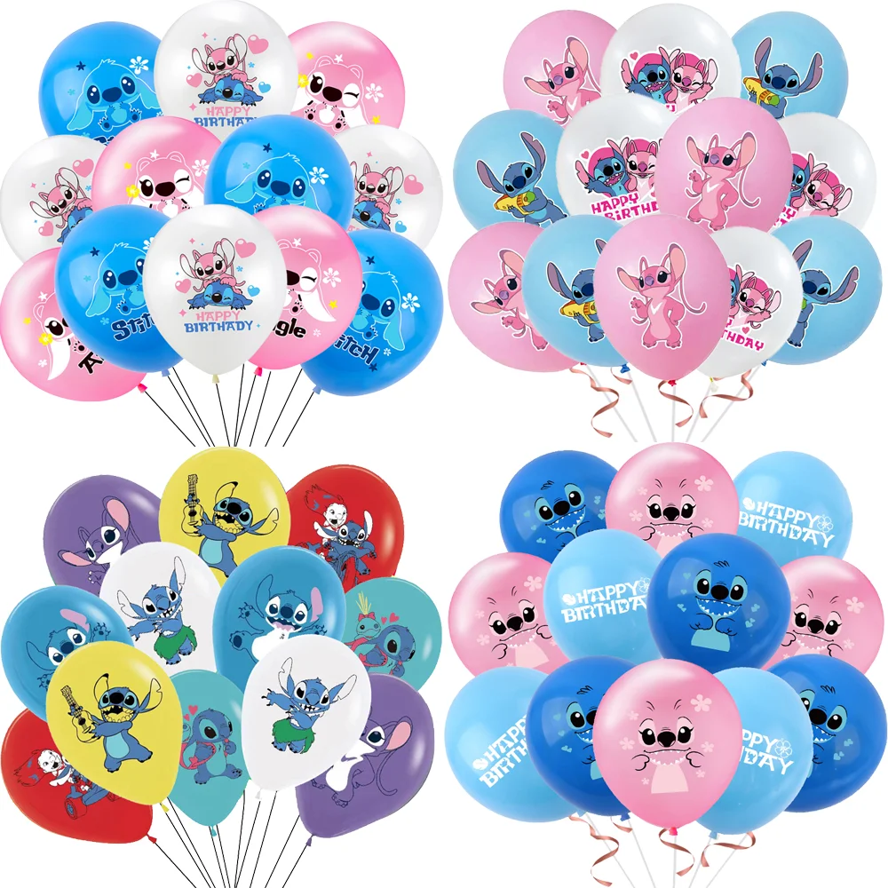 12 Pezzi 12 Pollici Disney Lilo E Stitch Set Di Palloncini In Lattice Boy Girl'S Birthday Party Baby Shower Decorazioni Per Feste Forniture Per Giocat