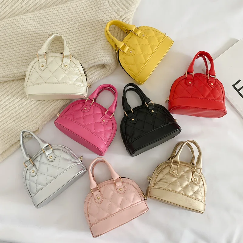 

Children's decorative shell bag new Korean Lingge chain messenger bag lovely Mini girl's one shoulder portable bag