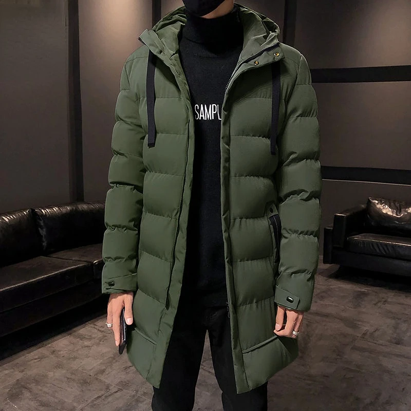 Warm Winter Coat Men's Cotton Coat Mid-Length Down Padded Jacket Men's Winter Clothes Thickened Padded Jacket Fashion