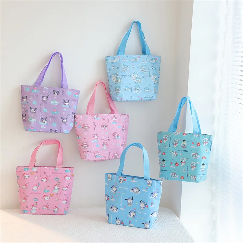 

Милая мультяшная сумка MyMelody Kuromi Cinnamoroll Kawaii аниме Sanrioed коробка для завтрака сумка для хранения Студенческая сумка через плечо подарок для де...