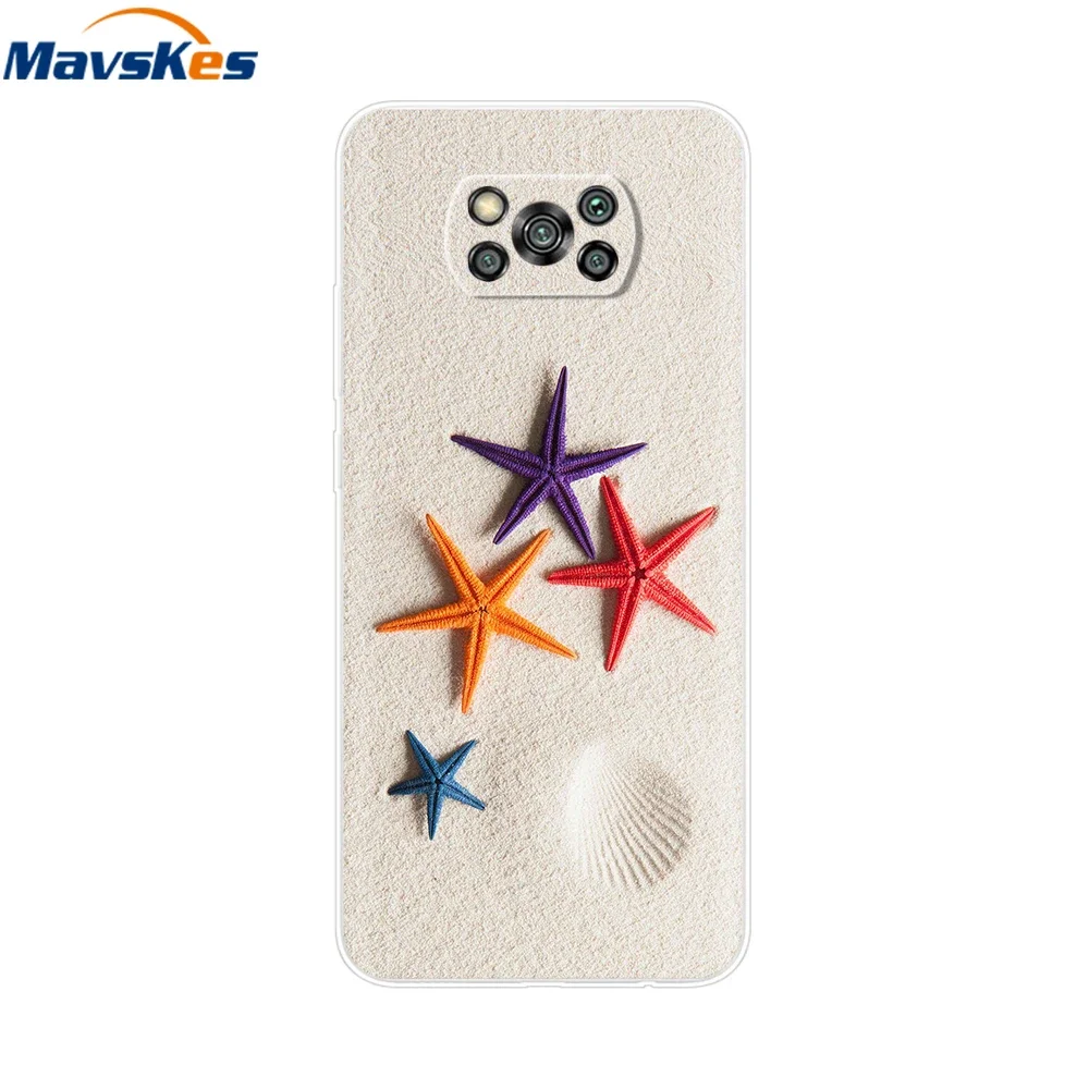 Чехол для Xiaom Poco X3 мягкий чехол из ТПУ с изображением цветов