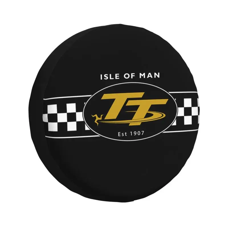 

Isle Of Man Tt Racing Motorcycle Tire Cover 4WD 4x4 RV Spare Wheel Protector for Honda CRV 14" 15" 16" 17" Inch