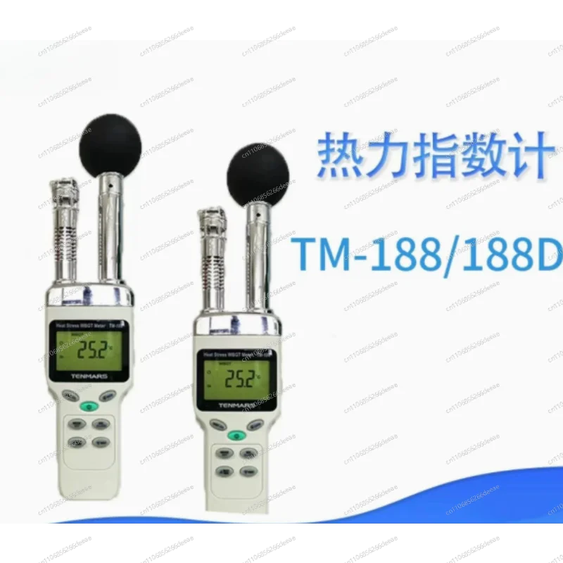 Фото Портативный измеритель теплового стресса WBGT TM188D – измеряет температуру влажного воздуха, глобальную температуру, влажность и точку росы, с функцией регистрации данных. №2