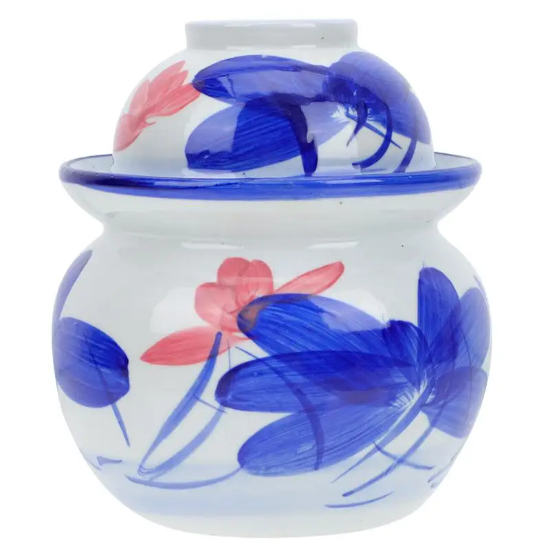 

Ceramic Pickle Jar Double-lid Sealed Fermentation Jar Pickle Storage Jar