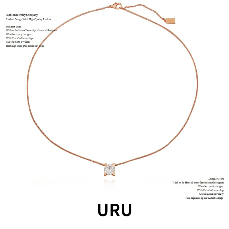 

Trendy Jewlery 5A Zircon Earrings Simply Delicate Design High Quality Copper Metal One Layer Chain Necklace For Women Gift