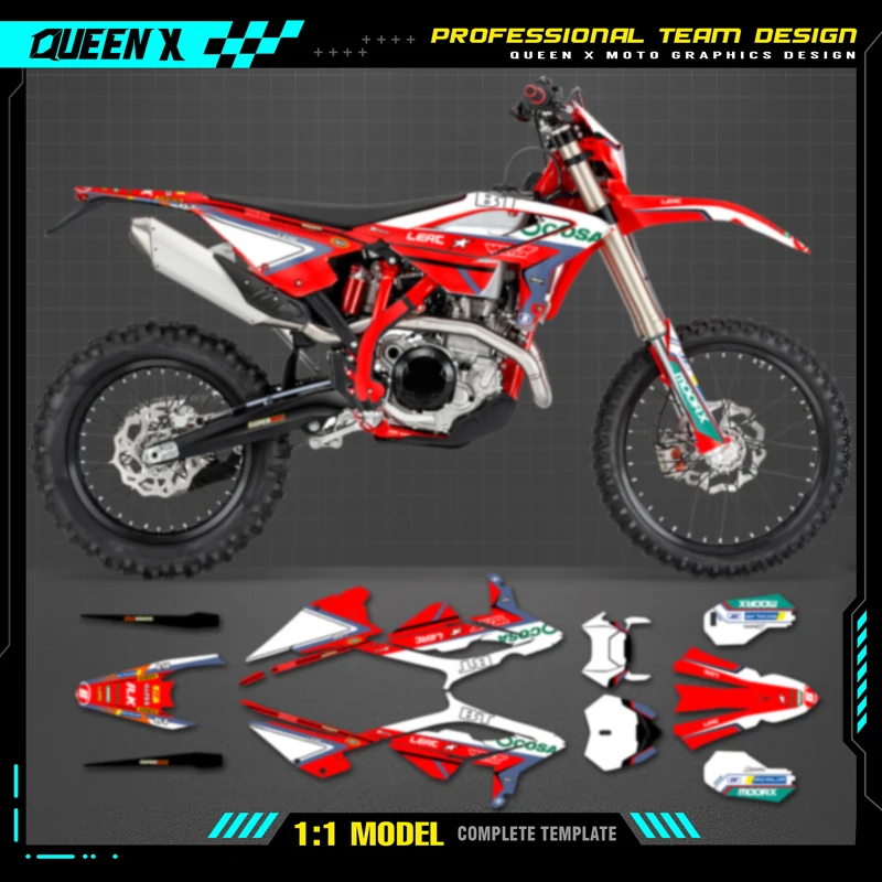 QUEEN X MOTO Motorcycle Team Graphics Decal & Sticker Kit For BETA RR 2023 2024 2025 ENDURO 006
