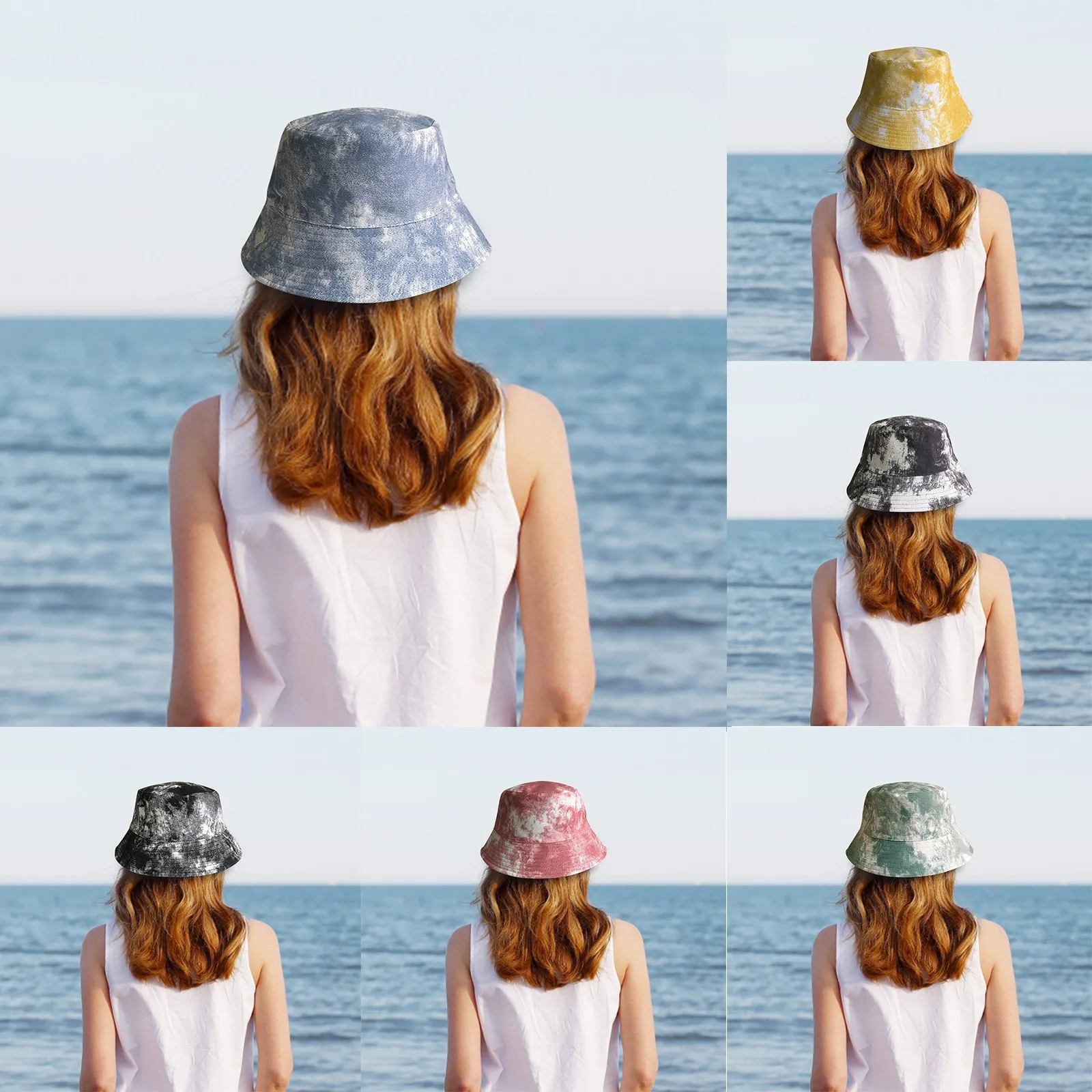 

Tie Dye Print Soft Cotton Sun Hats Black Foldable Bucket Hat Street Headwear Fisherman Outdoor Cap Beach Woman Bucket Caps Шляпа