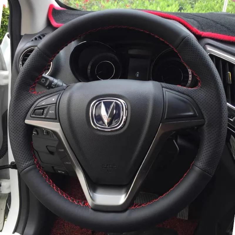 

Cover Customization Hand Sewn Leather Car Steering Wheel Cover for Chang'an Cs15 Cs35 Cs55 Cs75plus DT V7