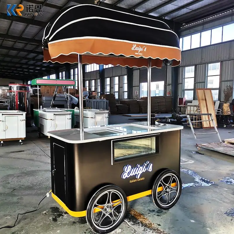 Осенняя популярная тележка Gelato для уличного применения итальянская витрина