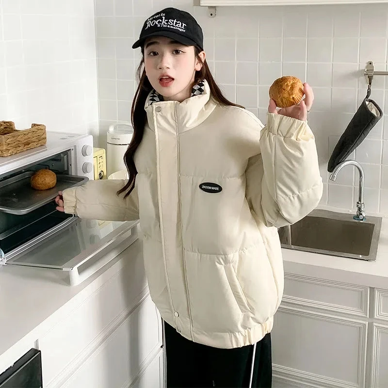Cotton Padded Jacket Womens 2022 Autumn Winter New Korean Slim Loose Student Bread Clothes Female Casual Thick Warm Parkas Coat