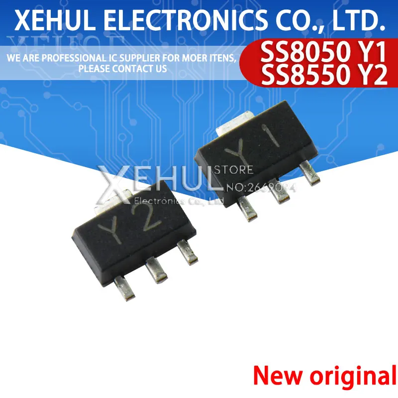 ТРАНЗИСТОР SMT SS8050 Y1 PXT8050 PTX8550 NPN, 20-1000 шт., Транзистор высокого тока SOT89 SS8550 Y2 PNP SOT-89, новинка