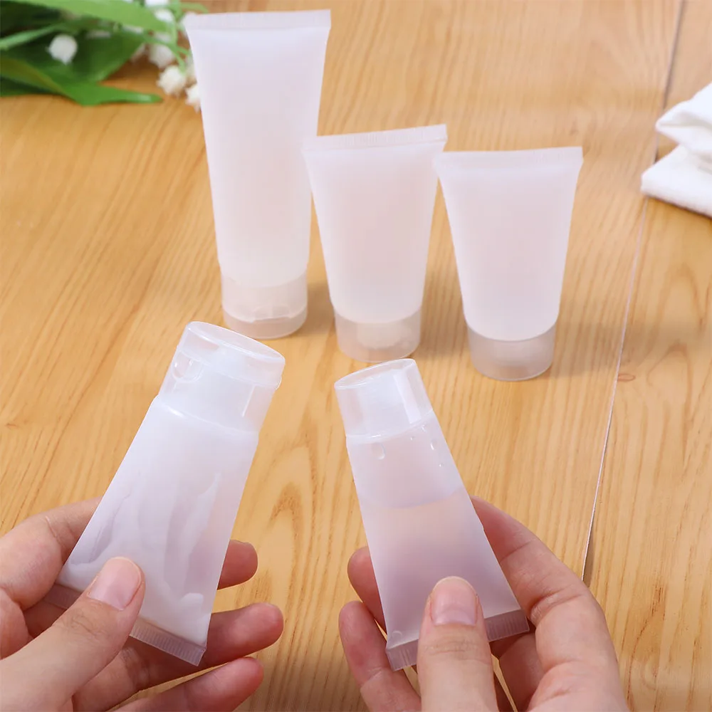 

Пустые пластиковые сжимаемые трубки, полупрозрачные косметические контейнеры, многоразовые пластиковые трубки для путешествий, фотография, 1 шт.