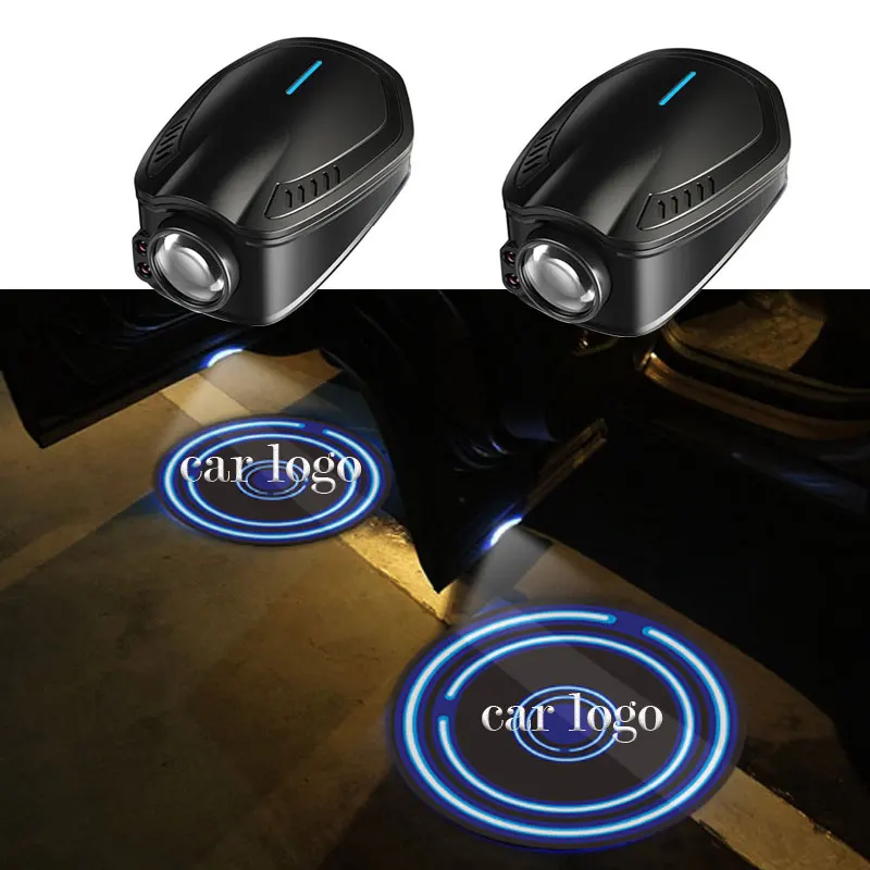 

customizable Led Car Logo Projector Light Welcome Door Lights Rechargeable Wireless Logo Ghost Shadow Car Laser Emblem Lamp Kits