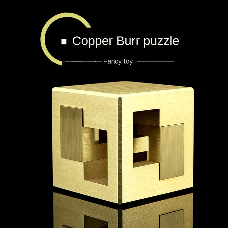 Boring artifact Luban lock, all copper, second-order infinite hole open lock, puzzle adult mechanism box unlocked