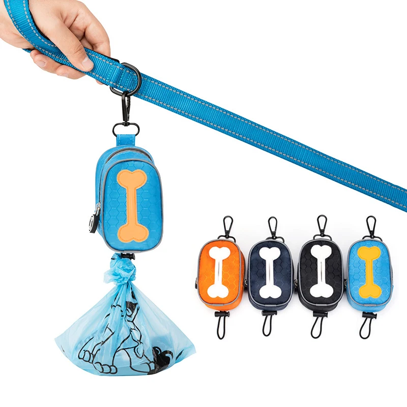 

Leash Bone-shape Pouch For Carabiner Dog Holder For Zipper Small Waterproof Dispenser Pet Opening Waste Clip Belt Bag Bag Poop