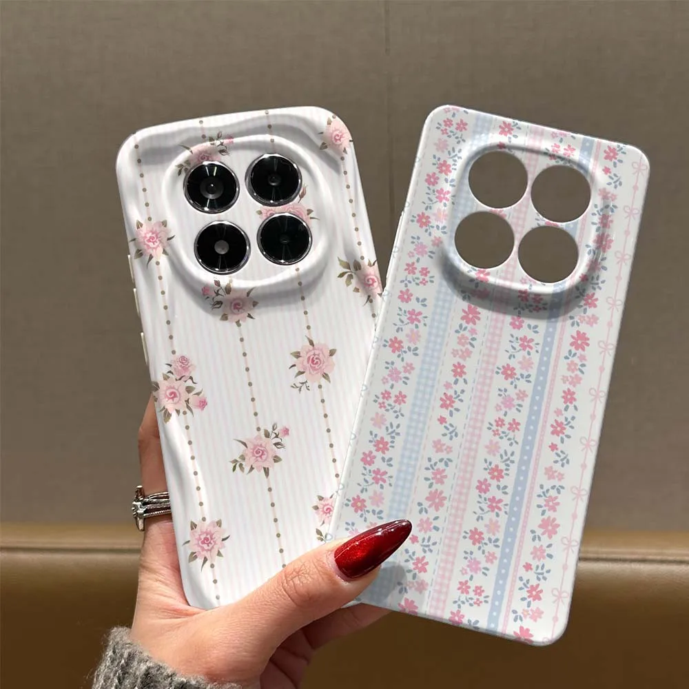 Фото Чехол для телефона Xiaomi Poco X7 X6 X5 X4 X3 M8 M7 M6 M5s F8 Pro Feilin с мультяшным розовым цветочным узором и полосками, волнообразный, с эффектом масляной пленки №1