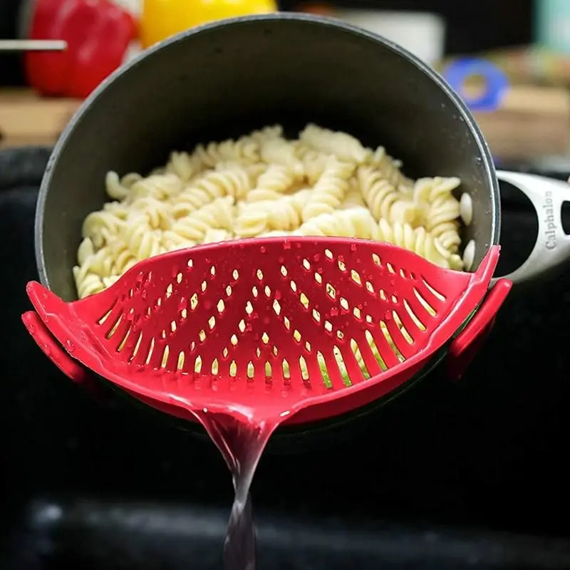 Silicone Pot Side Drainer Clip Type Strainer-Drainer Colanders Pasta Vegetable-Cookware Liquid-Univers Draining Kitchen-Clip |