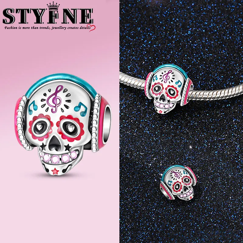 Стерлингового серебра 925 пробы бусины для любителей маникюра светящиеся символы