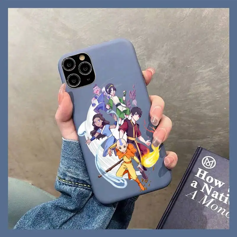 

Avatar the Last Airbender Phone Case for iPhone 11 12 13 Mini Pro Xs Max 8 7 6 6S Plus X XR Solid Candy Color Case