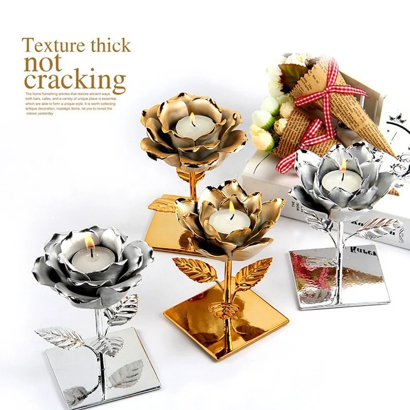

Nordic fashion ceramic electroplating flower boutique candlestick decoration creative home candle cup fragrance cup crafts