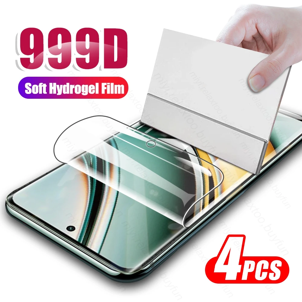 Realmi 11 Pro + Realme11proplus 5G 4 шт 999D мягкая Гидрогелевая пленка для Realme 11 Pro Plus 5G 2023 изогнутая защита экрана не стекло