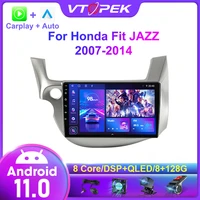 vtopek android 11 car radio multimedia video player for honda fit jazz 2007 2014 carplay 2din 4gwifi navigation gps head unit