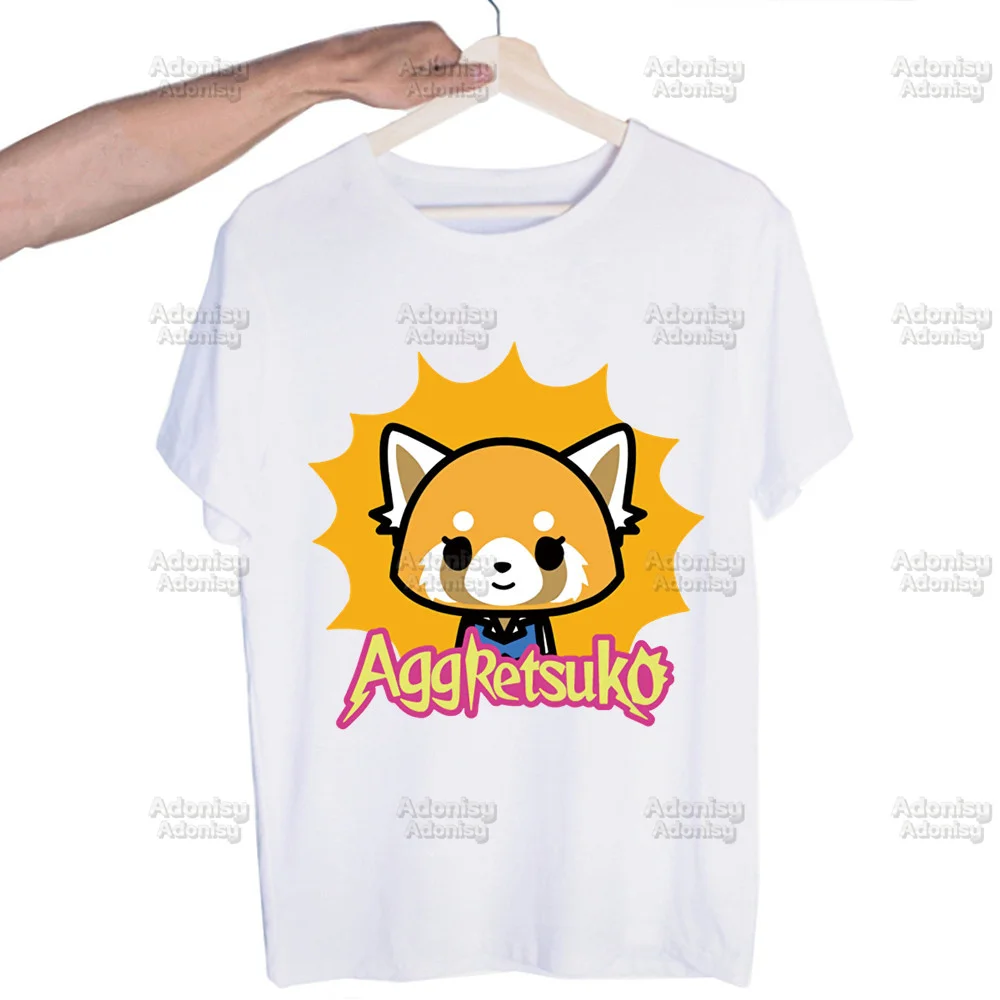 

Aggretsuko Aggressive Retsuko Karaoke Rage Mood Men Hip Hop Tees Streetwear Mens Clothing T-shirt Harajuku O-neck