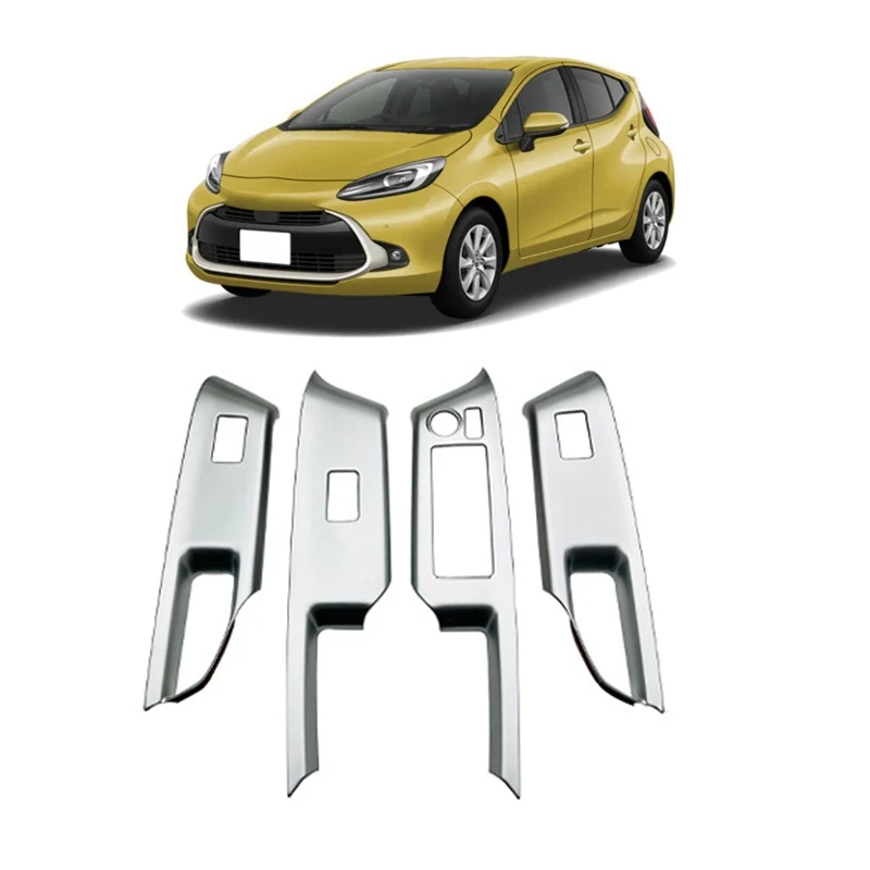 

Automotive Glass Lift Switch Panel Inner Armrest Trim Strip Window Lift Switch Sticker For Toyota AQUA MXP 2021