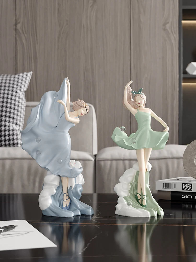 

Nordic Style Ballet Dancer Girl Statue Resin Figurines Girl's Bedroom Decor Home Decoration Accessories Home Decor Modern Gift