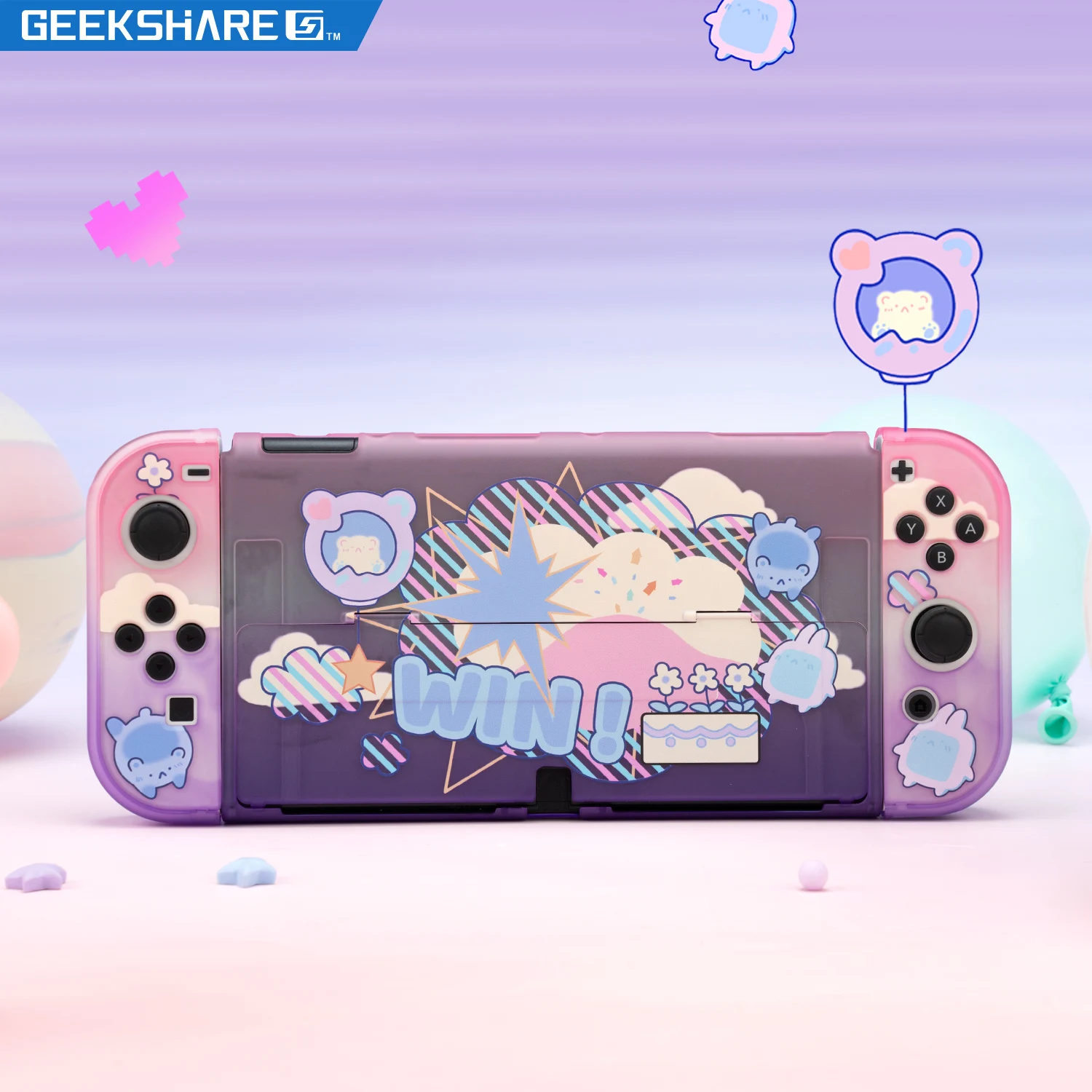 

GeekShare Nintendo Switch OLED Protective Shell PC Hard Case For Switch OLED Game Console Gradient Split NS OLED Joy-con Cover