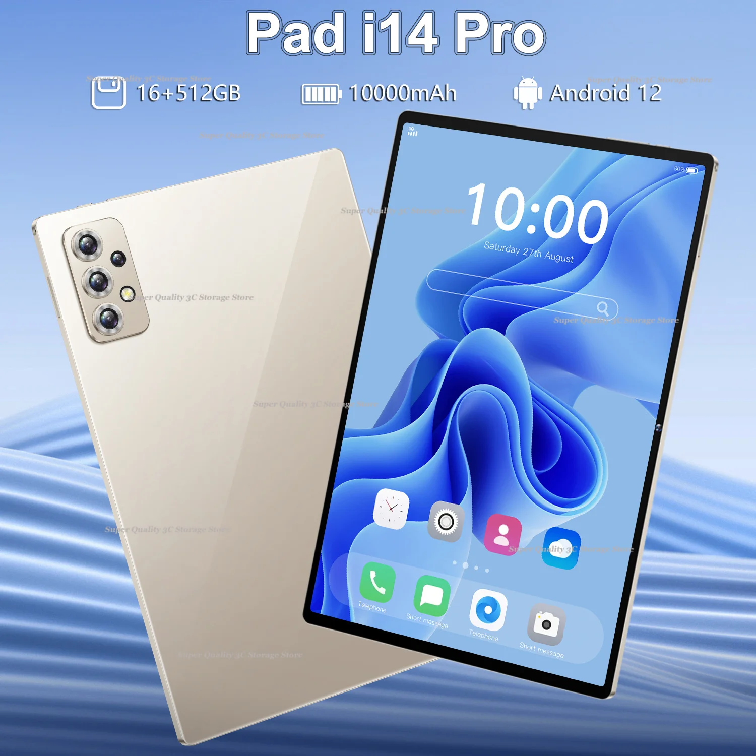 

Новый планшет Android Pad i14 Pro 10,1 дюймов HD 16G + 512 гб, глобальная версия планшета для ноутбука, телефон с двумя SIM-картами или WIFI, планшеты Google Play, пк