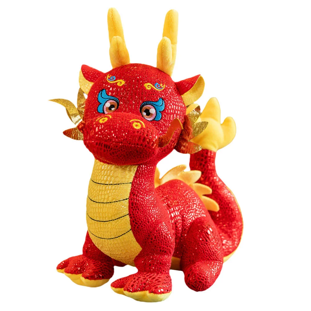 

Cute Stuffed Animals Realistic Dragon Plush Toy Chinese New Year Mascot Decor