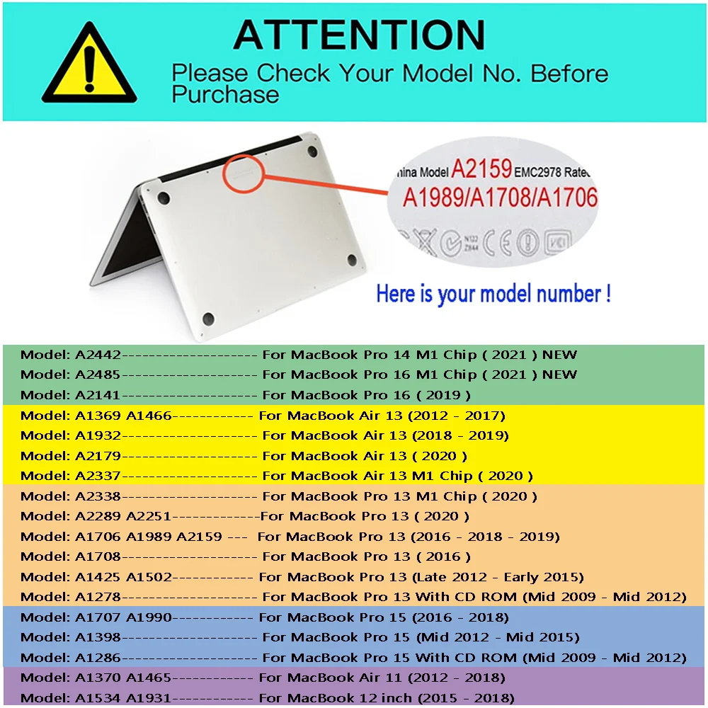 Чехол из искусственной кожи для ноутбука MacBook 13 A2337 A2179 Pro 14 15 16 дюймов A2442 A2485 A2338 A2289