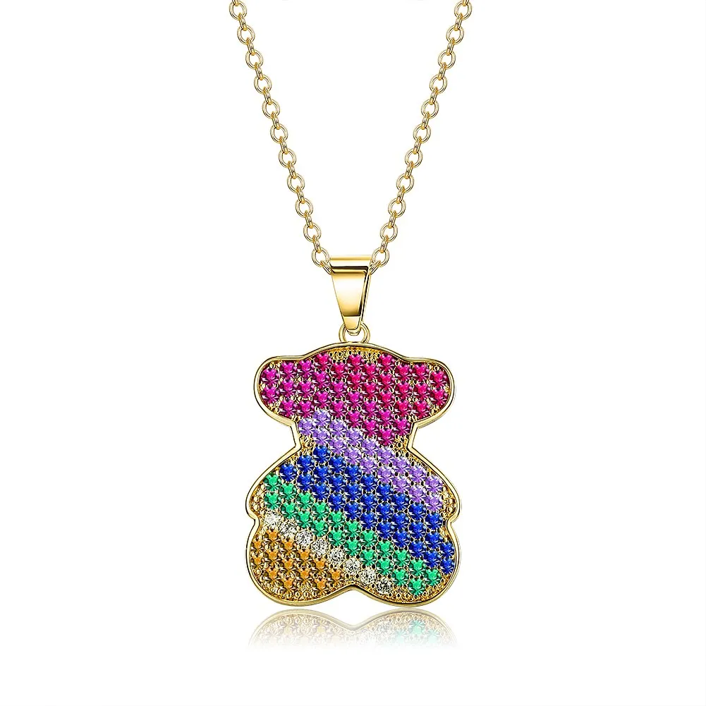 

Europe and US Fashionable Hot Sales Colorful Bear Love Necklaces for Women