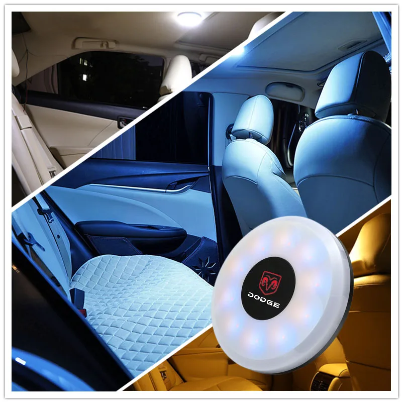 

Car Led Wireless Touch Switch Light 3Color Ambient Lamp Magnetic Mount For Dodge Ram 1500 Charger SRT Challenger Metal