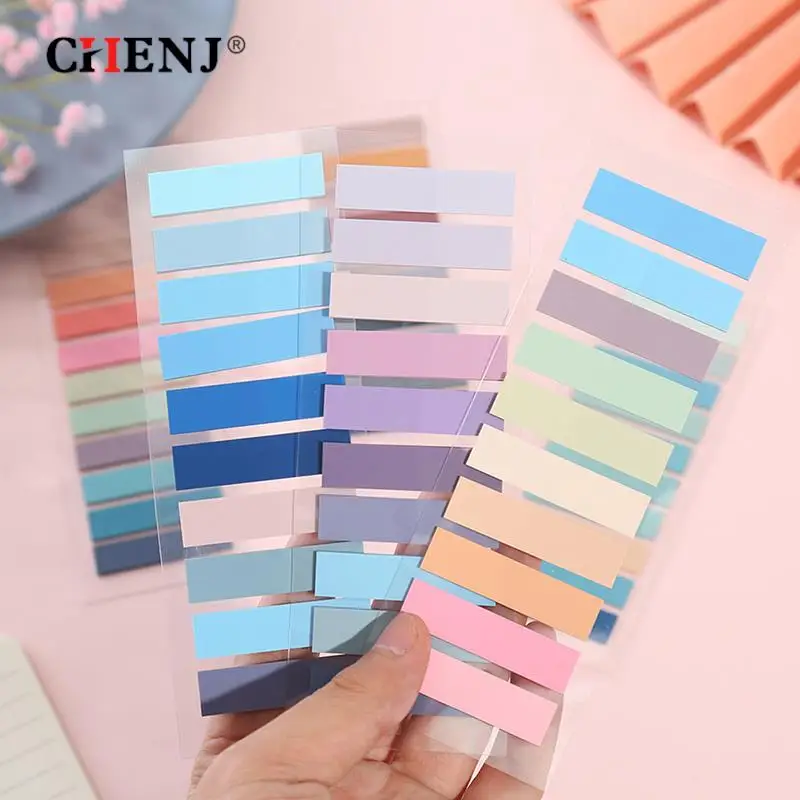 

Cartoon Morandi Transparent Sticky Notes Paster Sticker Creative PET Notepad Index Flags Key Points Label Bookmark Stationery