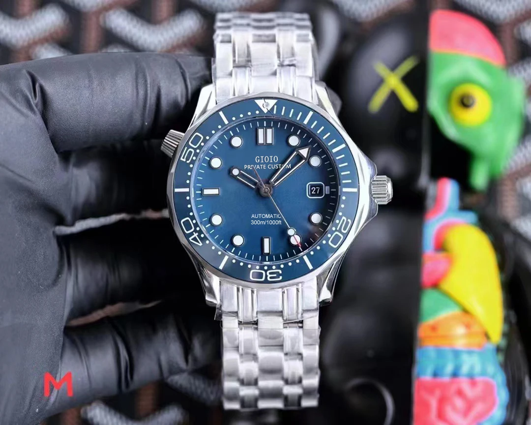 

Mens Automatic Mechanical Watch Black Blue Ceramic